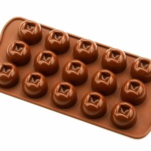 Schokoladige Falttasche Einkaufsbeutel mit Stickmotiv Pralinen